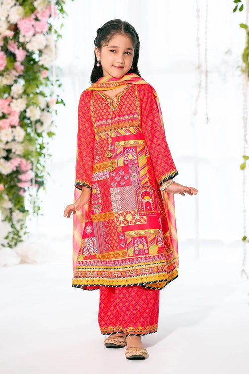 Best Herringbone Digital Printed 3 Pc Suit - Wear Ochre -