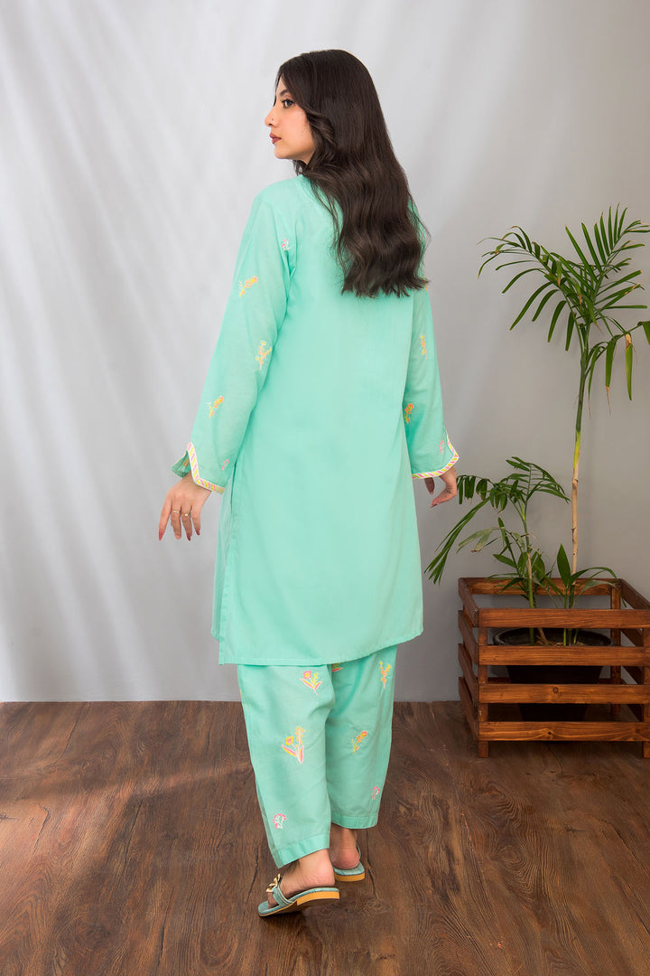 Cotton Embroidered 2 Pc Suit - Wear Ochre