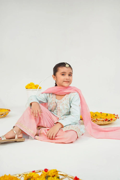 Best Cotton Silk Embroidered 3 Pc Suit - Wear Ochre -