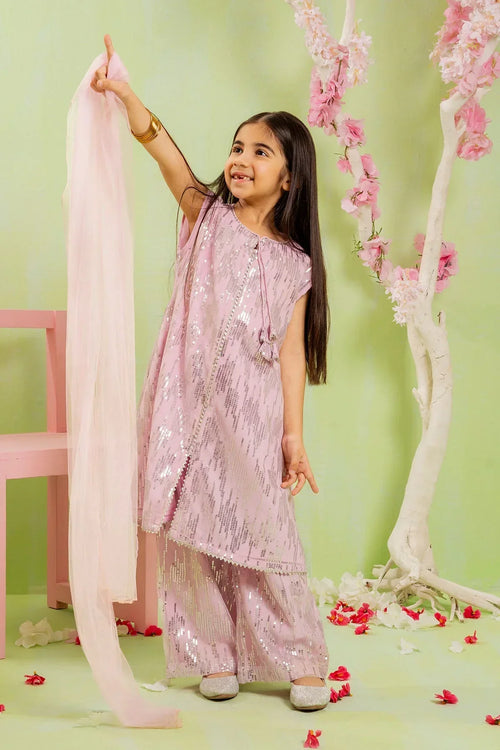 Best Sequence Embroidered Net 3 Pc Suit - Wear Ochre -