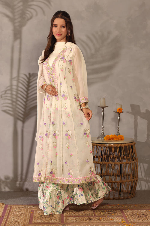 Chiffon Embroidered 3 Pc Suit