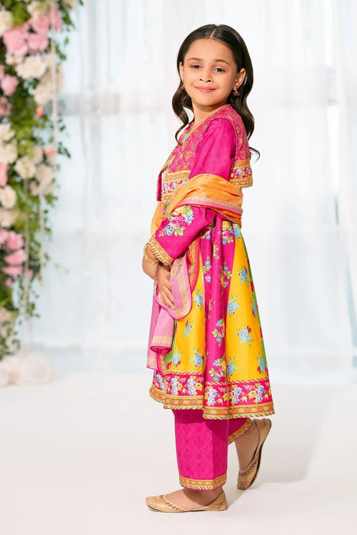 Best Herringbone Digital Printed 3 Pc Suit - Wear Ochre -