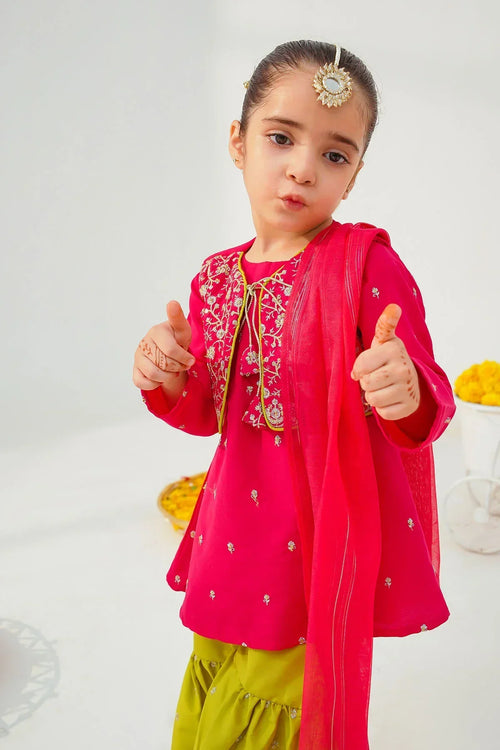 Best Raw Silk Embroidered 3 Pc Suit - Wear Ochre -
