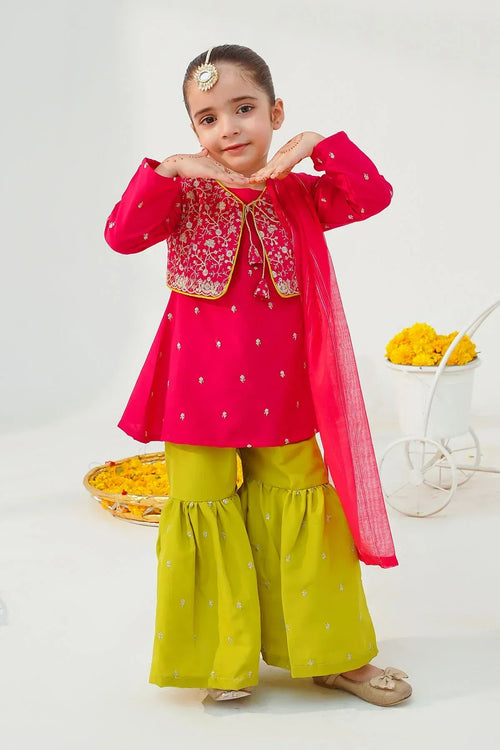 Best Raw Silk Embroidered 3 Pc Suit - Wear Ochre -