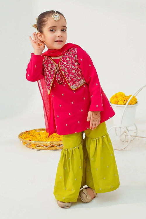 Best Raw Silk Embroidered 3 Pc Suit - Wear Ochre -