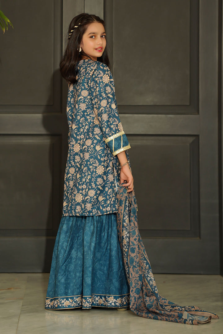 Herringbone Digital Printed 3 Pc Suit - Wear Ochre