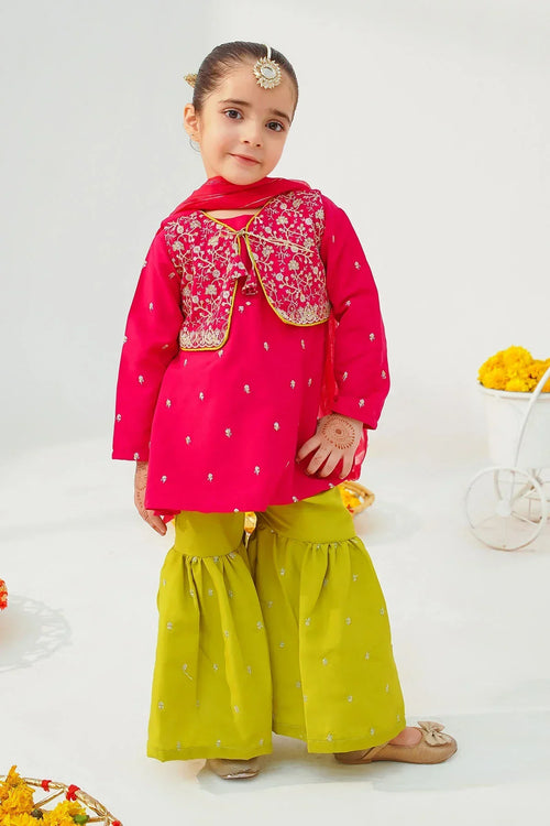 Best Raw Silk Embroidered 3 Pc Suit - Wear Ochre -