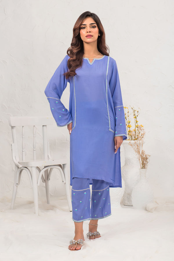 Cotton Embroidered 2 Pc Suit