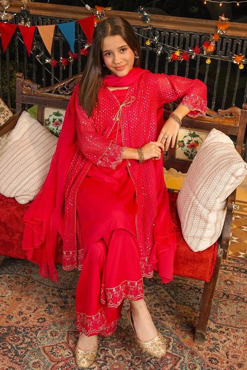 Best Chiffon Embroidered 3 Pc Suit - Wear Ochre -