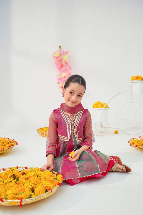Best Khaddi Net Embellished 3 Pc Suit - Wear Ochre -