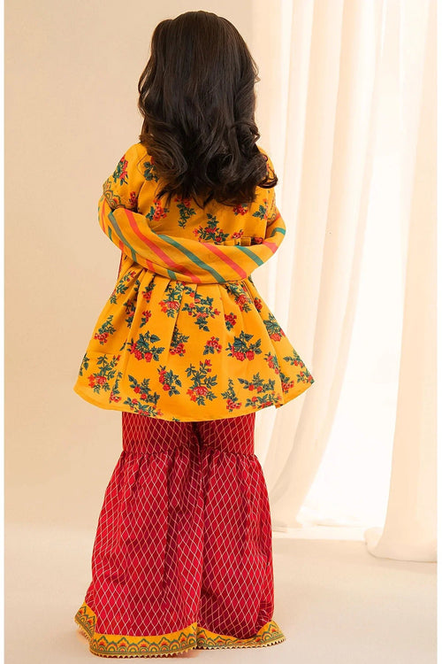 Best Poly Lawn Digital Printed 3 Pc Suit - Wear Ochre -