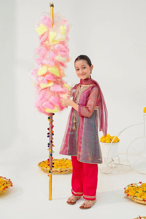 Best Khaddi Net Embellished 3 Pc Suit - Wear Ochre -