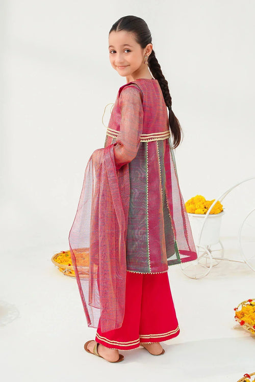 Best Khaddi Net Embellished 3 Pc Suit - Wear Ochre -