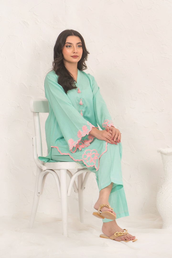Cotton Embroidered 2 Pc Suit - Wear Ochre