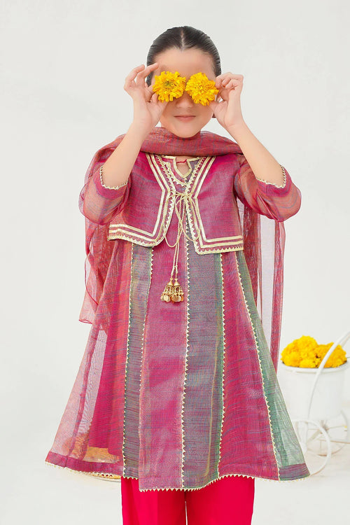 Best Khaddi Net Embellished 3 Pc Suit - Wear Ochre -