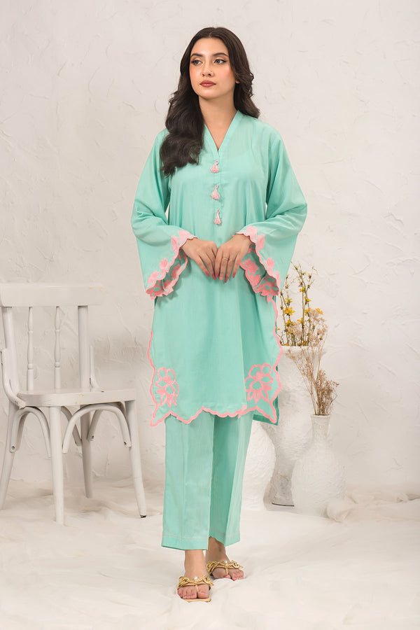 Cotton Embroidered 2 Pc Suit