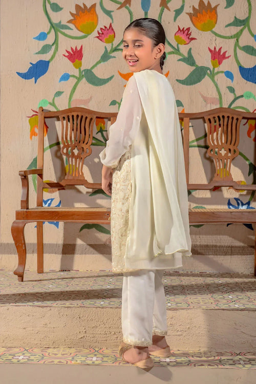 Best Chiffon Embroidered 3 Pc Suit - Wear Ochre -