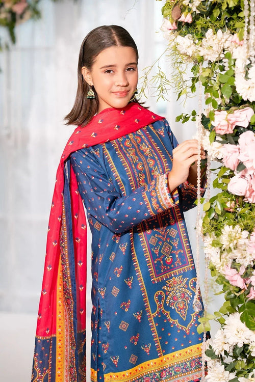 Best Herringbone Digital Printed 3 Pc Suit - Wear Ochre -