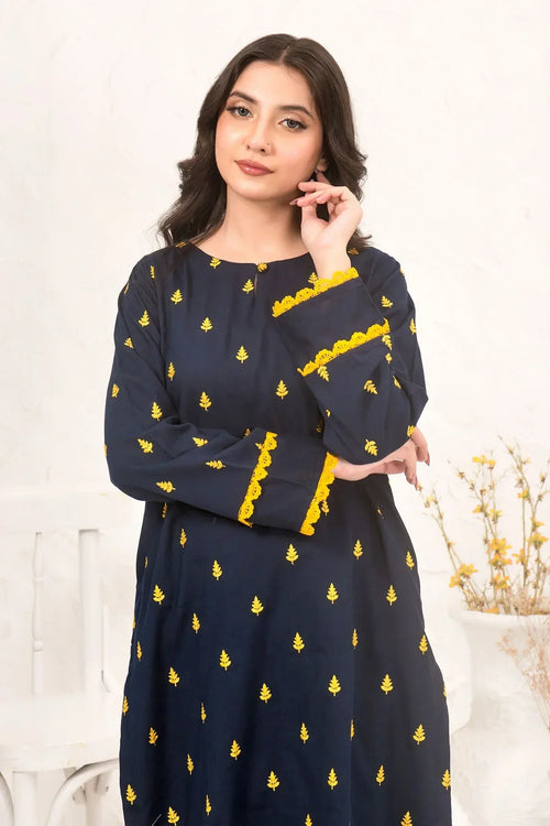 Best Cotton Embroidered 2 Pc Suit - Wear Ochre -