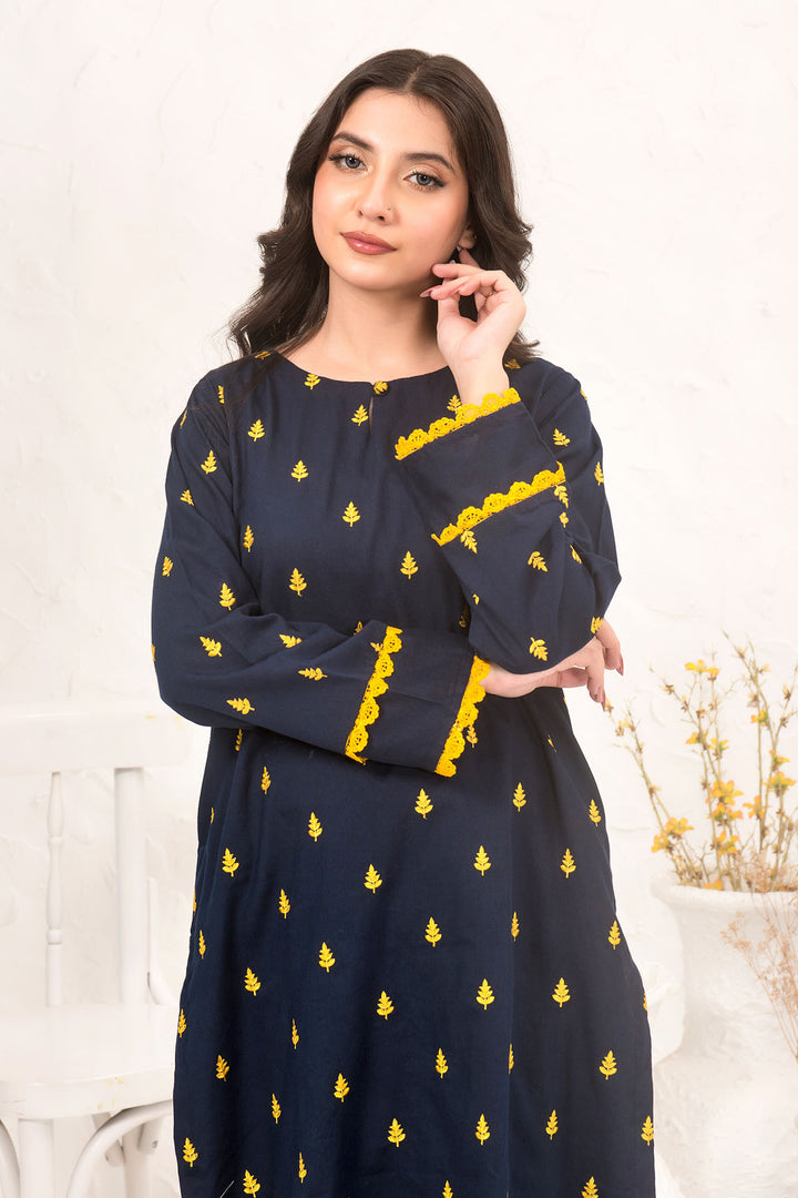 Cotton Embroidered 2 Pc Suit - Wear Ochre