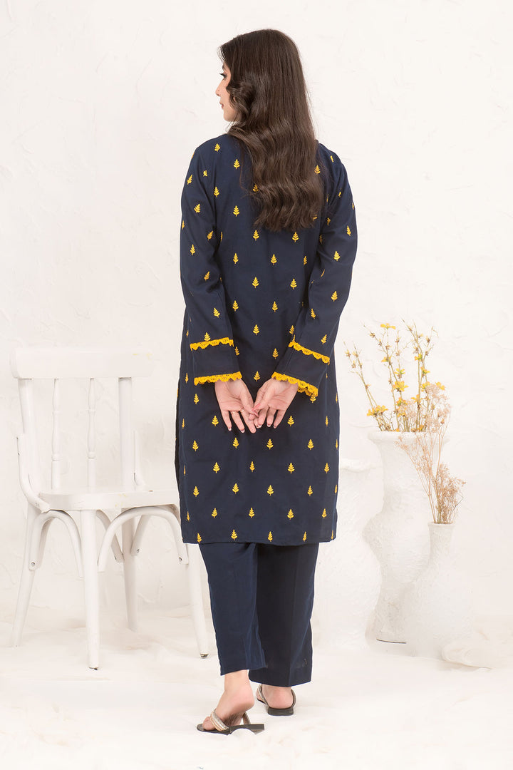 Cotton Embroidered 2 Pc Suit - Wear Ochre