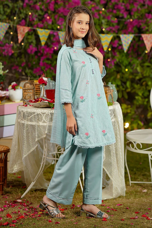 Best Chikankari Embroidered 3 Pc Suit - Wear Ochre -