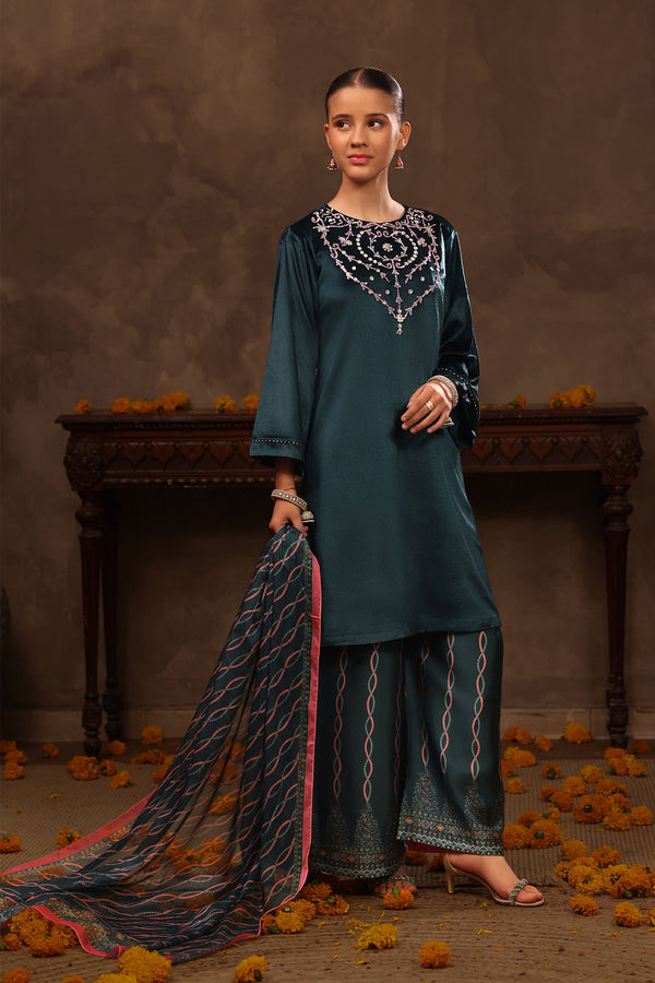 Velvet Hand Adda Work 3 Pc Suit