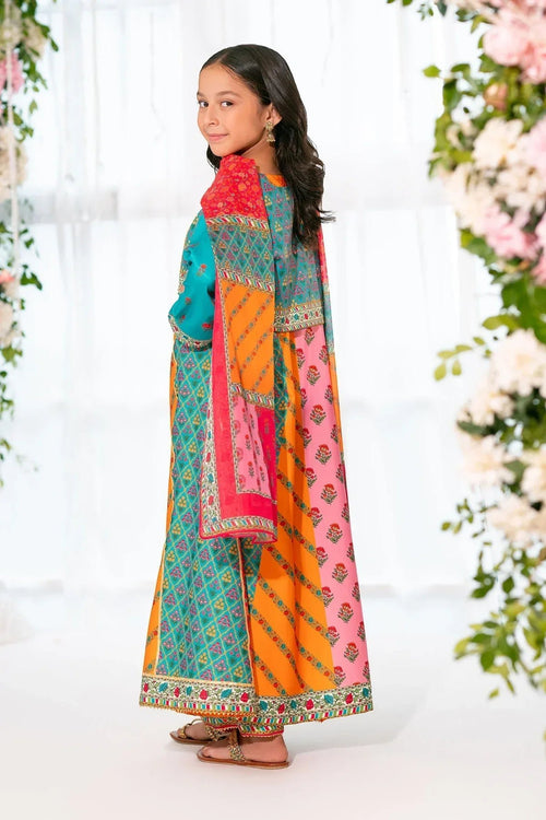 Best Herringbone Digital Printed 3 Pc Suit - Wear Ochre -