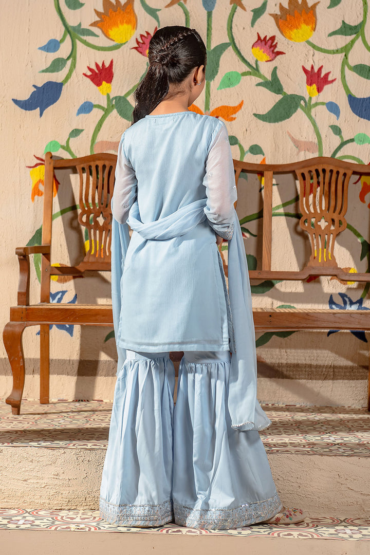 Chiffon Embroidered 3 Pc Suit - Wear Ochre