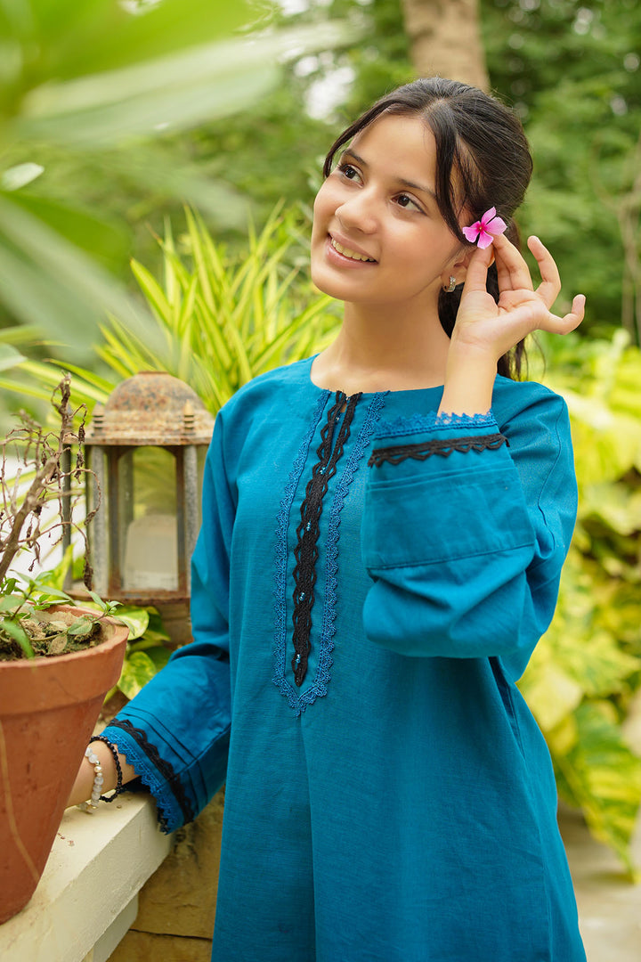 Khaddar Embellished 2 Pc Suit - Wear Ochre