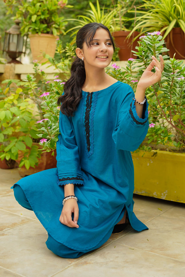 Khaddar Embellished 2 Pc Suit - Wear Ochre