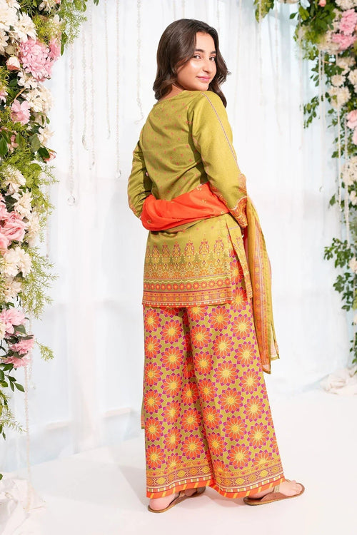 Best Herringbone Digital Printed 3 Pc Suit - Wear Ochre -