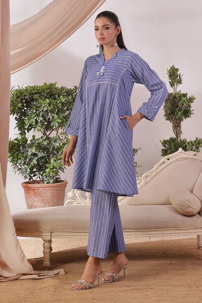 Chambray Cotton Women's 2 Pc Suit