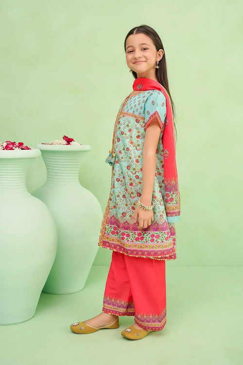 Best Poly Lawn Digital Printed 3 Pc Suit - Wear Ochre -
