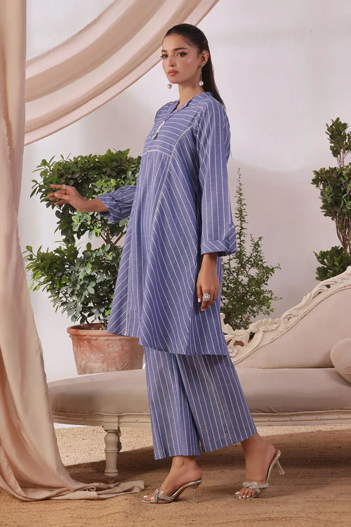 Best Chambray Cotton Women's 2 Pc Suit - Wear Ochre -