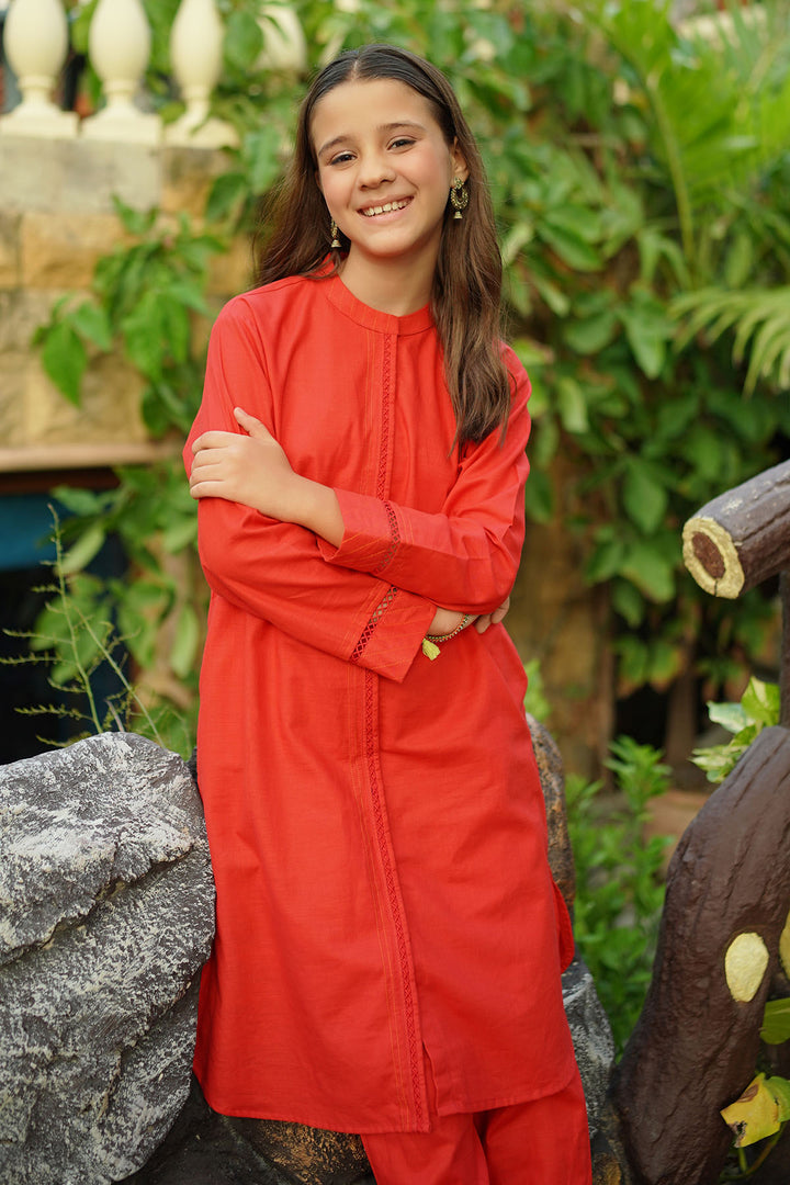 Cotton Karandi 2 Pc Suit - Wear Ochre