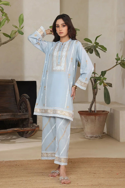 Best Women's Rod Silk Block Printed Women's 2 Pc Suit - Wear Ochre -