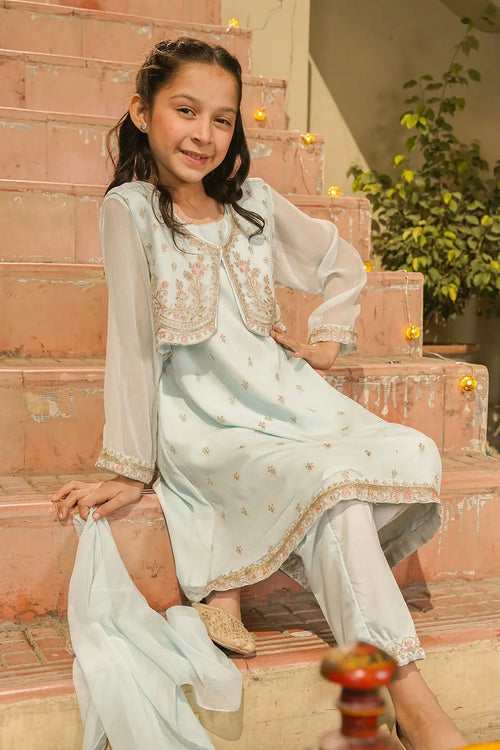 Best Chiffon Embroidered 3 Pc Suit - Wear Ochre -