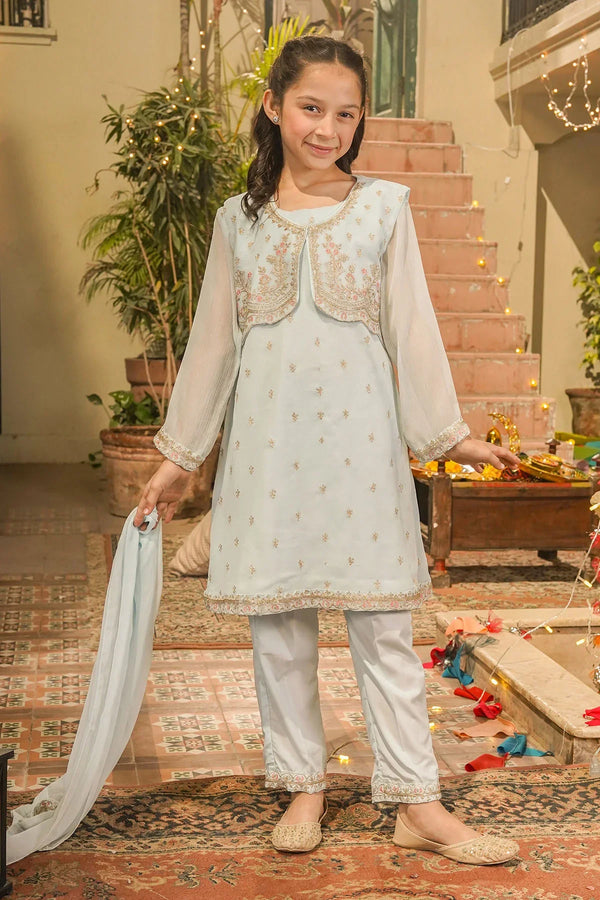 Best Chiffon Embroidered 3 Pc Suit - Wear Ochre -