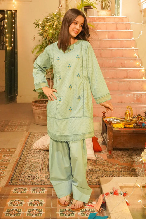 Best Chikankari Embroidered 3 Pc Suit - Wear Ochre -