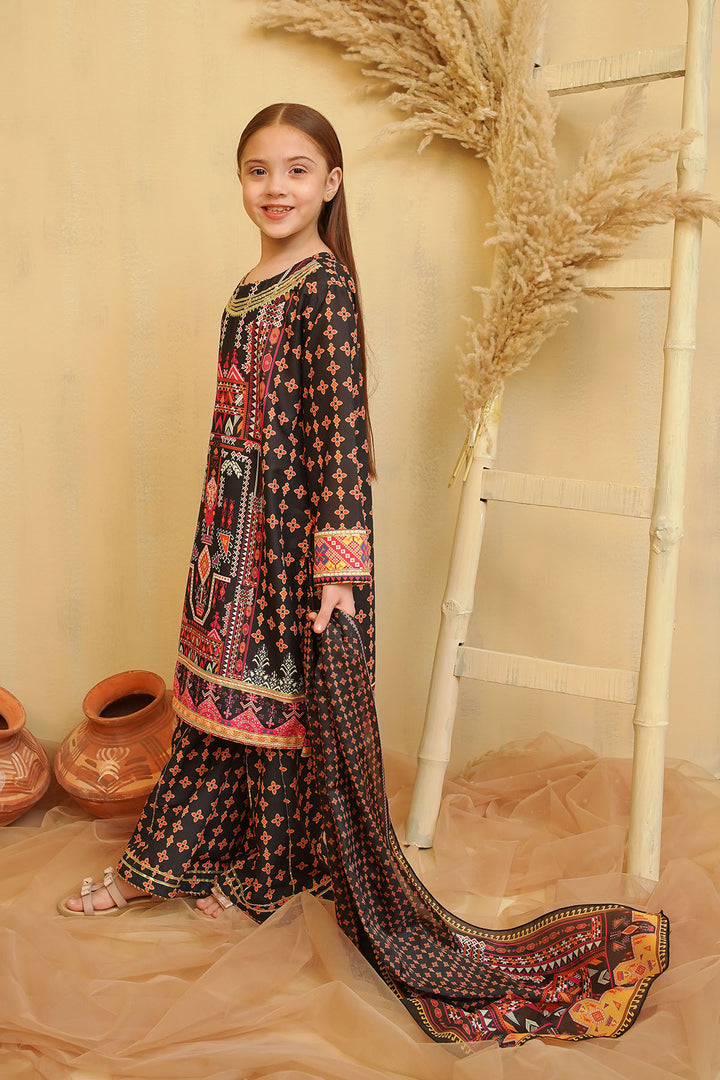 Swiss Lawn Digital Printed 3 Pc Suit - Wear Ochre