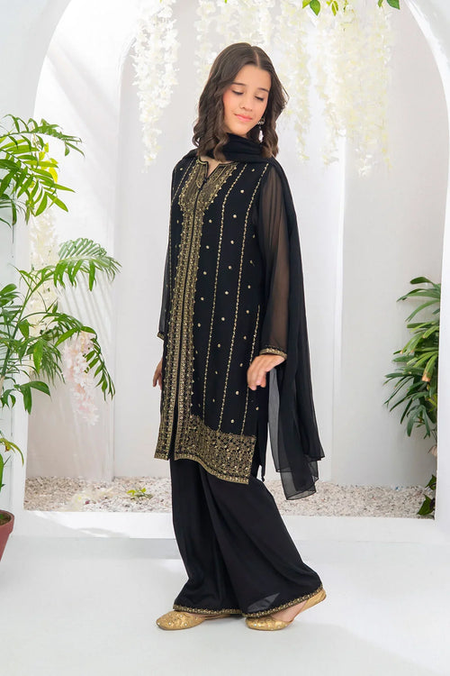 Best Chiffon Embroidered 3 Pc Suit - Wear Ochre -