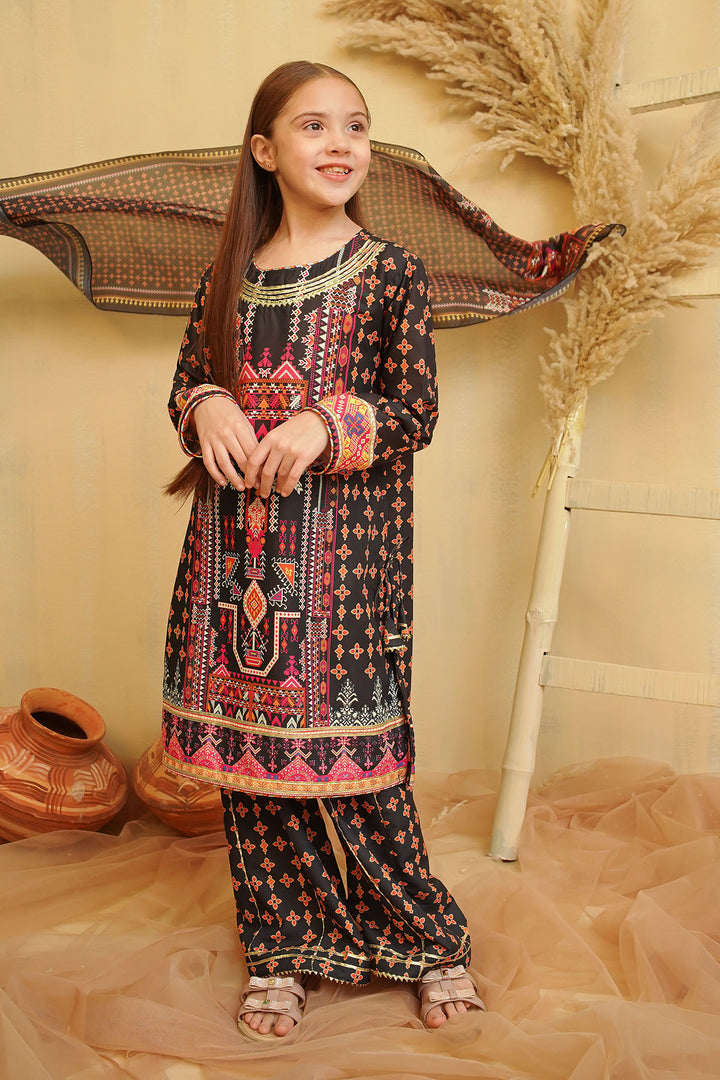 Swiss Lawn Digital Printed 3 Pc Suit - Wear Ochre