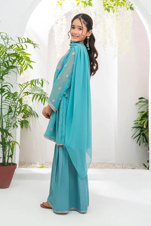 Best Chiffon Embroidered 3 Pc Suit - Wear Ochre -