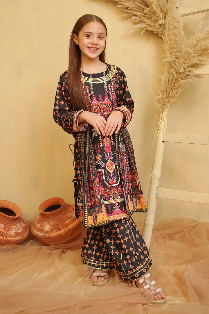 Swiss Lawn Digital Printed 3 Pc Suit - Wear Ochre