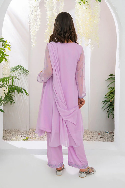 Best Chiffon Embroidered 3 Pc Suit - Wear Ochre -