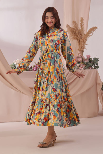 Women's Boski Linen Printed Dress