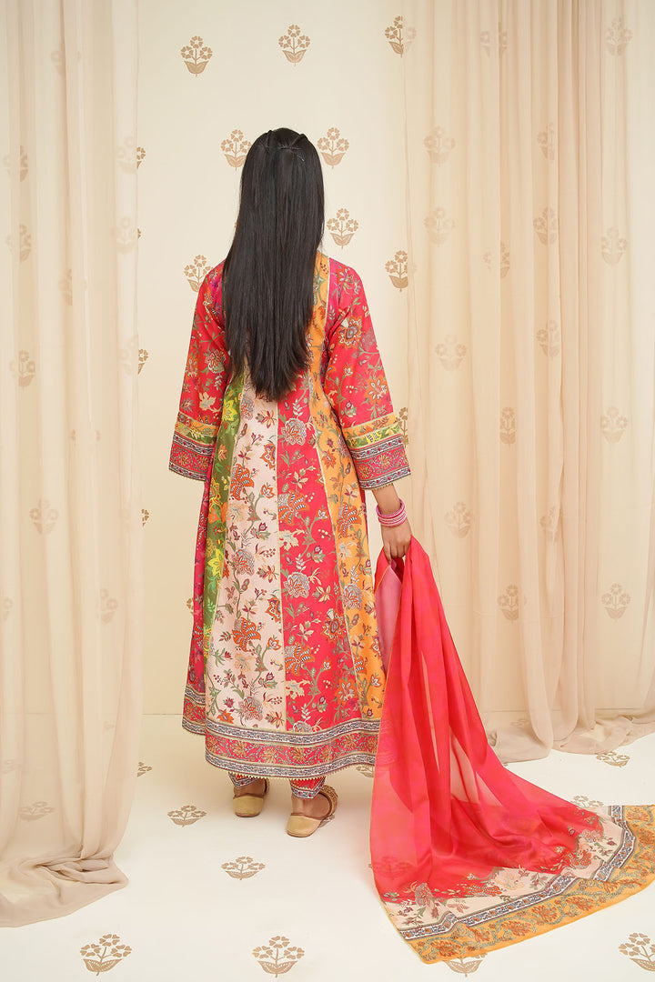 Swiss Lawn Digital Printed 3 Pc Suit - Wear Ochre