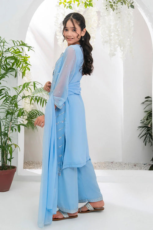 Best Chiffon Embroidered 3 Pc Suit - Wear Ochre -