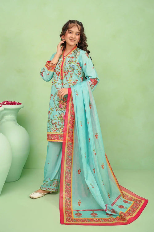 Best Poly Lawn Digital Printed 3 Pc Suit - Wear Ochre -